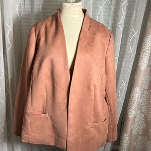 Chico’s Faux-Suede Dusty Pink Blazer. Chico’s size 3 (xl) 🌸